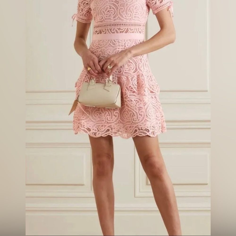 Self portrait pink mini dress